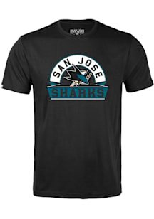 Levelwear San Jose Sharks Youth Black Richmond Jr Banner Arch Short Sleeve T-Shirt