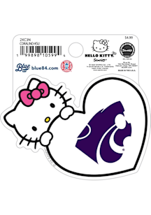 K-State Wildcats Hello Kitty Heart Stickers - Purple