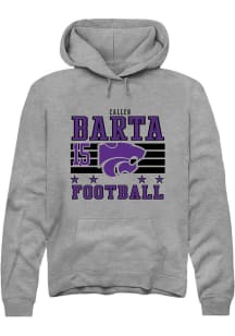 Callen Barta Rally Mens Grey K-State Wildcats NIL Striped Player Hood