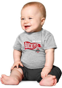 Infant Grey Ohio State Buckeyes Knobby Retro Short Sleeve T-Shirt