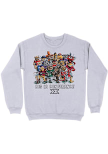B-Unlimited Big 12 Mens Grey Conference Mascot Lineup Long Sleeve Crew Sweatshirt
