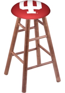 Brown Indiana Hoosiers Round Cushion Maple Pub Stool