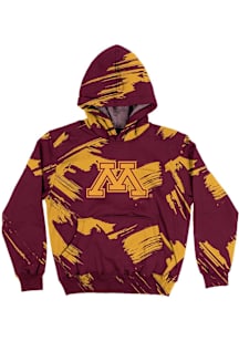Vive La Fete Minnesota Golden Gophers Youth Maroon Paint Brush Long Sleeve Hoodie