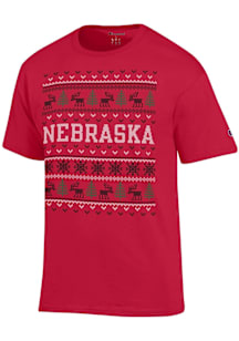 Champion Nebraska Cornhuskers Red Christmas Short Sleeve T Shirt