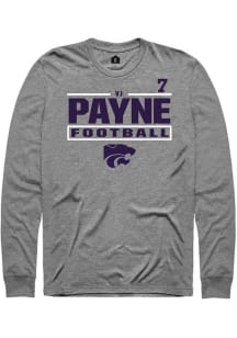 VJ Payne Rally Mens Graphite K-State Wildcats NIL Stacked Box Tee