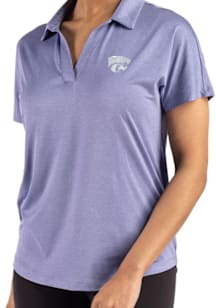 Womens K-State Wildcats Lavender Cutter and Buck Coastline Short Sleeve Polo Shirt