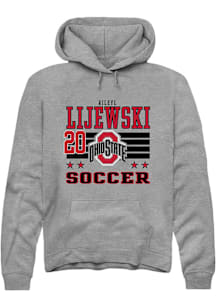 Rileyl Lijewski Ohio State Buckeyes Mens Grey NIL Striped Player Hood