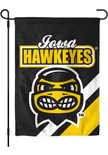 Black Iowa Hawkeyes Mascot Garden Flag