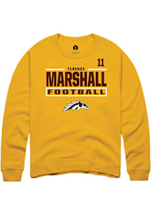 Terence Marshall Western Michigan Broncos Mens Gold Football NIL Stacked Box Player Crew