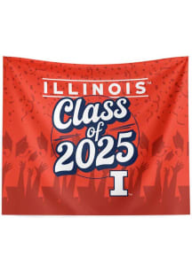 Orange Illinois Fighting Illini Class of 2025 34xx40 Tapestry Blanket