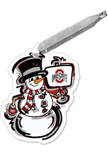 Ohio State Buckeyes Justin Patten Snowman Ornament - Red