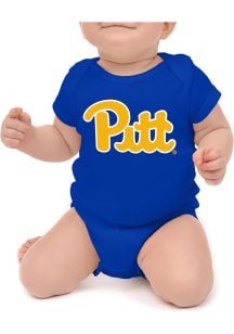 Baby Blue Pitt Panthers Primary Logo Short Sleeve One Piece