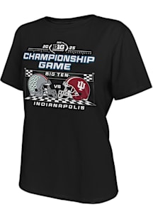 Big Ten Womens Black 2025 Football Championship Speedway Short Sleeve T-Shirt
