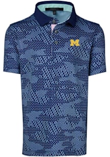 Greyson Michigan Wolverines Youth Navy Blue Icon Camo Short Sleeve Polo Shirt