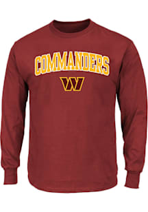 Washington Commanders Mens Burgundy Arch Over Big and Tall Long Sleeve T-Shirt