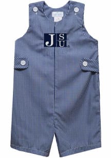 Vive La Fete Jackson State Tigers Toddler Navy Blue Gingham Overalls
