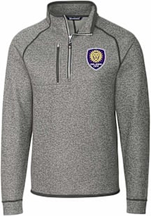 Cutter and Buck Orlando City SC Mens Grey Mainsail Long Sleeve Qtr Zip Pullover