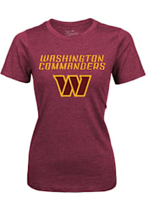 Washington Commanders Womens Burgundy Triblend Short Sleeve T-Shirt
