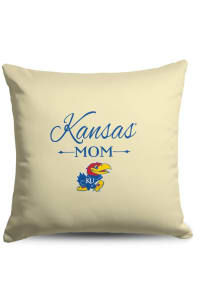 Kansas Jayhawks Mom 18x18 Throw Pillow - White