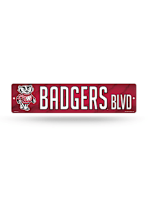 Wisconsin Badgers Plastic 4x16 Sign -