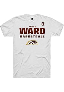 Hudson Ward Western Michigan Broncos White NIL Stacked Box Short Sleeve Player T Shirt