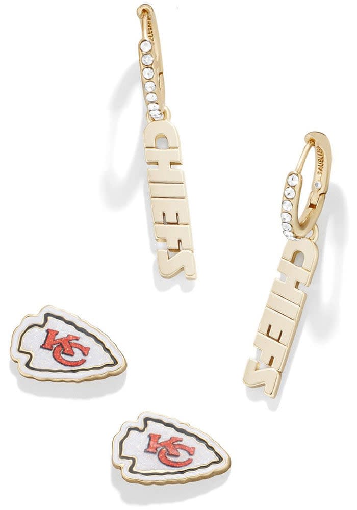 Women's Baublebar Gold Buffalo Bills Team Earrings Set