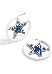 Dallas Cowboys Enamel Hoops Womens Earrings
