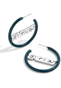 Philadelphia Eagles Enamel Hoops Womens Earrings