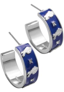 Buffalo Bills Enamel Hoop Womens Earrings