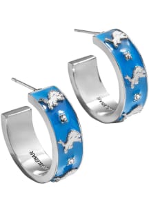 Detroit Lions Enamel Hoop Womens Earrings