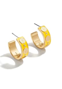 Pittsburgh Steelers Enamel Hoop Womens Earrings