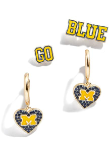 Set of 2 Michigan Wolverines Womens Earrings - Yellow