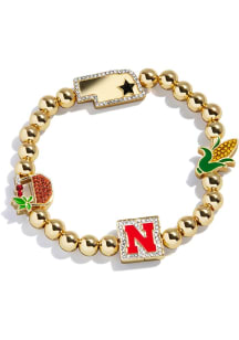 Nebraska Cornhuskers BaubleBar Mixed Icon Pisa Womens Bracelet - Gold