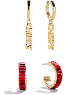 Kansas City Chiefs Baguette Hoop Womens Earrings