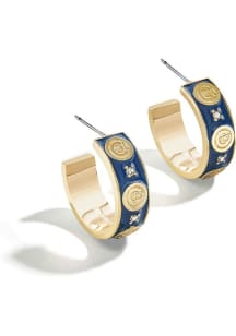 Chicago Cubs Enamel Hoop Womens Earrings