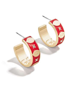 Cincinnati Reds Enamel Hoop Womens Earrings