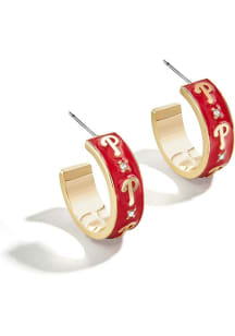 Philadelphia Phillies Enamel Hoop Womens Earrings