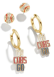 Chicago Cubs Set of 2 Womens Earrings