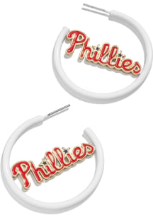Philadelphia Phillies Delicate Enamel Hoop Womens Earrings