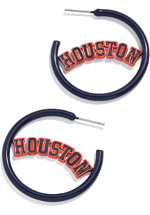 Houston Astros Delicate Enamel Hoop Womens Earrings