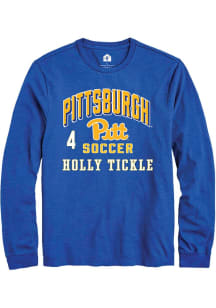 Holly Tickle Mens Blue Pitt Panthers NIL Arch Logo Long Sleeve Player T Shirt