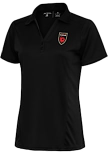 Antigua Phoenix Rising FC Womens Black Tribute Short Sleeve Polo Shirt