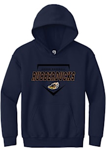 Summit Sportswear Akron RubberDucks Youth Navy Blue Homeplate Long Sleeve Hoodie