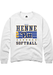 Calle Henne Rally Mens White Pitt Panthers NIL Striped Player Crew