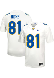 Cataurus Hicks  Mens White Pitt Panthers Football Name And Number Football Jersey