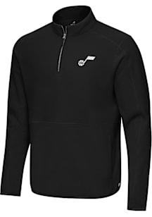 Antigua Utah Jazz Mens Black Step Up Long Sleeve Qtr Zip Pullover