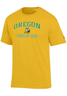 Oregon Ducks Yellow Champion Font Class of 2028 Jersey Short Sleeve T Shirt
