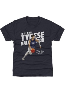 Tyrese Haliburton Indiana Pacers Youth Navy Blue Slant Player Tee