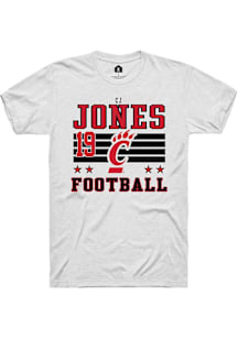 Cj Jones Cincinnati Bearcats White Football NIL Striped Short Sleeve Player T Shirt