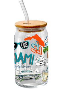 Miami Dolphins Cheer Glass Tumbler Pint Glass - White